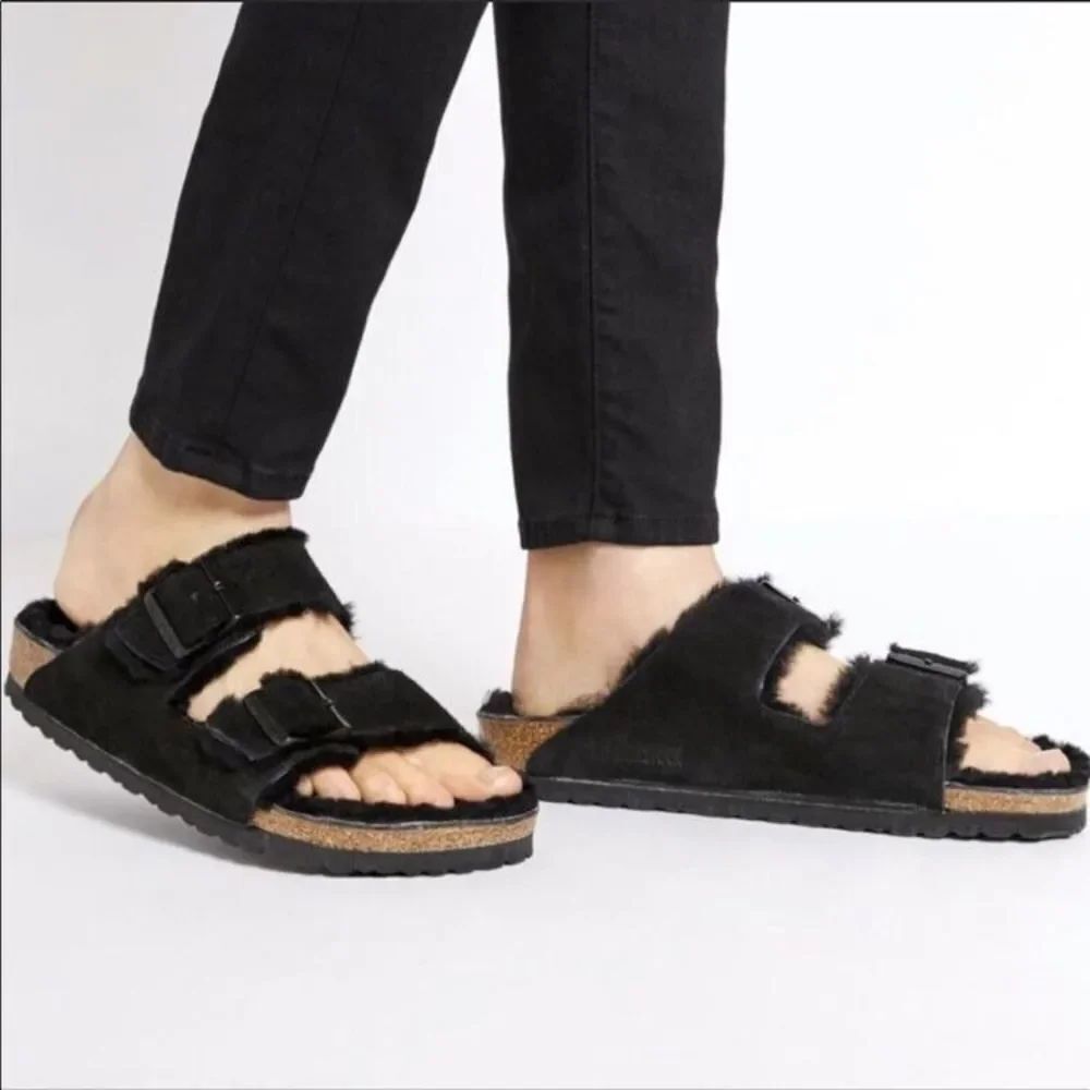 Anthropologie Birkenstock Arizona Shearling-Lined Sandals